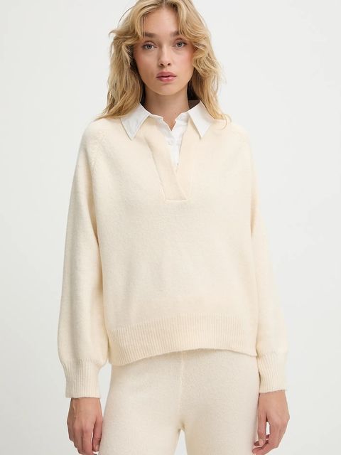 Answear.LAB komplet z wełną damski kolor beżowy