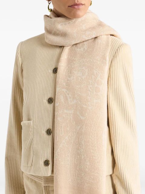ETRO jacquard floral paisley-motif scarf - Neutrals