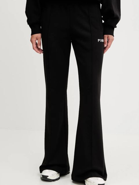 Pinko spodnie dresowe bawełniane damskie kolor czarny z aplikacją 105724 A2UR - zdjęcie produktu nr 1