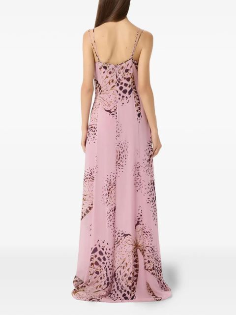 Blumarine butterfly-print maxi dress - Pink