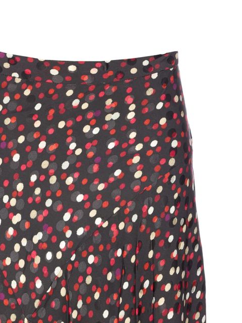 ISABEL MARANT dot-print asymmetric skirt - Red