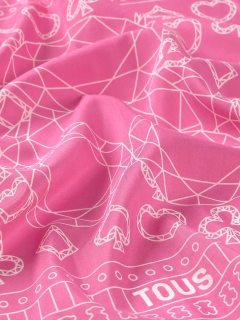 Tous apaszka z jedwabiem All In damska kolor różowy wzorzysta 2002202633 - zdjęcie produktu nr 2