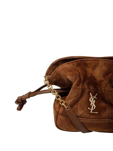 Saint Laurent quilted suede cross body bag - Brown
