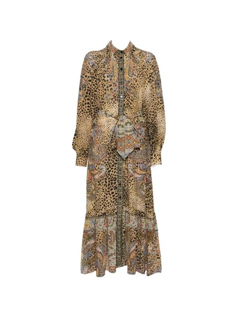 ETRO paisley animal-print midi dress - Brown - zdjęcie produktu nr 1