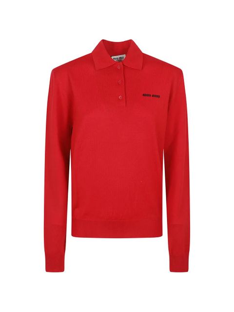 Miu Miu buttoned polo shirt - Red - zdjęcie produktu nr 1