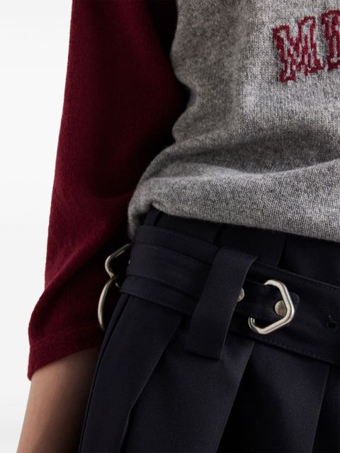 Prada belted pleated skirt - Blue