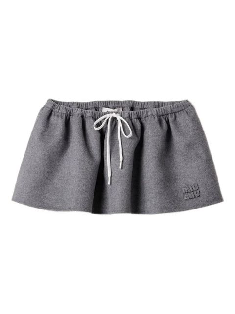 Miu Miu drawstring-waist skirt - Grey - zdjęcie produktu nr 1