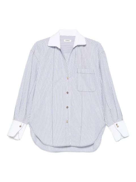 SANDRO striped contrast-collar shirt - Neutrals - zdjęcie produktu nr 1