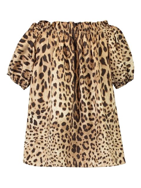 Dolce & Gabbana animal-print off-the-shoulder blouse - Neutrals - zdjęcie produktu nr 2