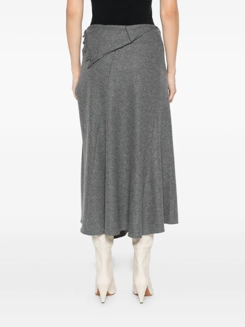 Victoria Beckham scalloped asymmetric skirt - Grey