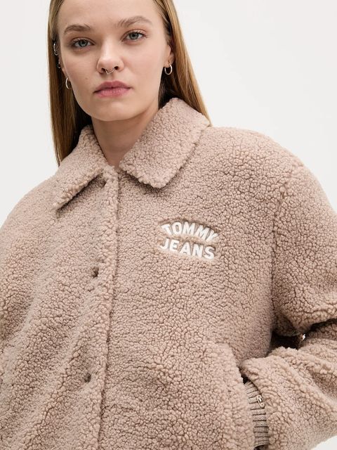 Tommy Jeans kurtka kolor brązowy zimowa DW0DW21666