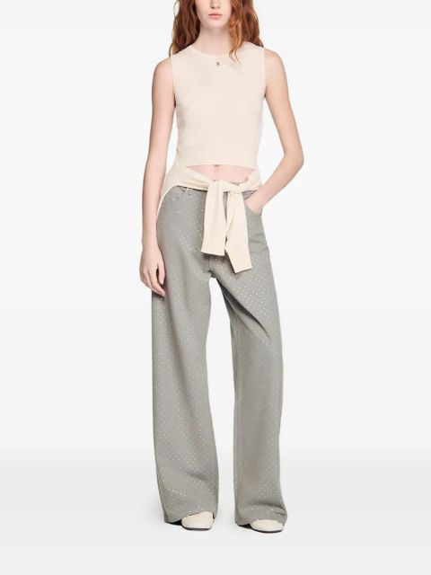 SANDRO round-neck logo-plaque tank top - Neutrals - zdjęcie produktu nr 2