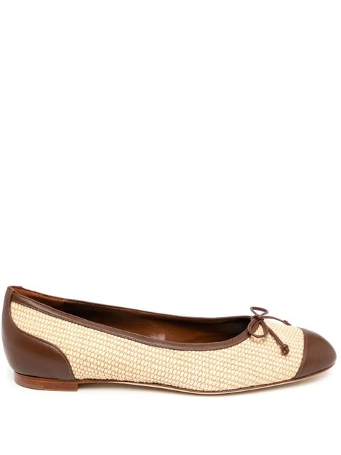 Manolo Blahnik bow detail ballerina shoes - Neutrals - zdjęcie produktu nr 1