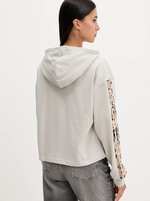 adidas bluza Animal damska kolor beżowy z kapturem z aplikacją JM1860