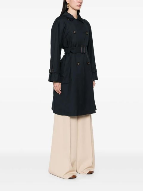 Max Mara gabardine-weave trench coat - Blue
