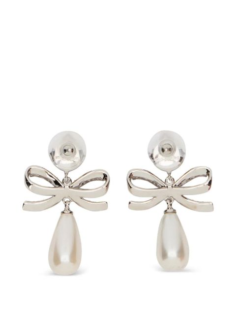 Self-Portrait bow-embellishment earrings - Silver - zdjęcie produktu nr 2