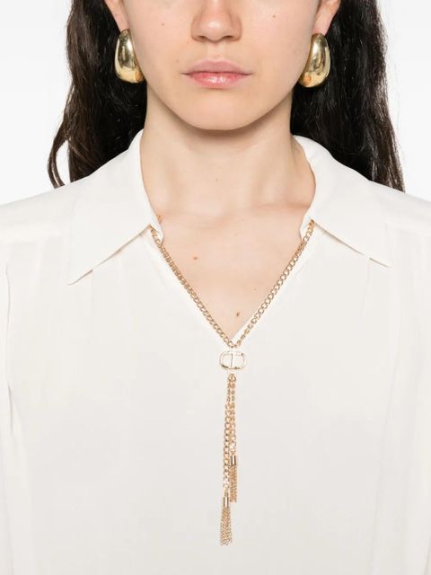 TWINSET chain-embellished polo blouse - White