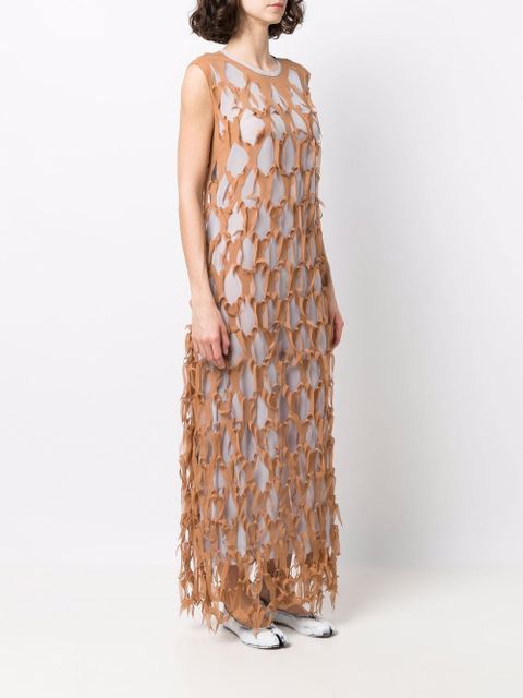 Maison Margiela cut-out silk-blend dress - Brown