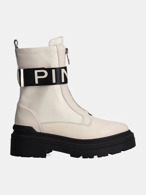 Pinko botki Mia damskie kolor beżowy na płaskim obcasie SD0219 P061 DY7 - zdjęcie produktu nr 2