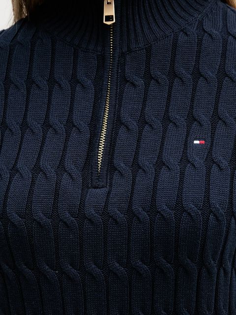 Tommy Hilfiger sukienka bawełniana kolor granatowy mini dopasowana WW0WW48444