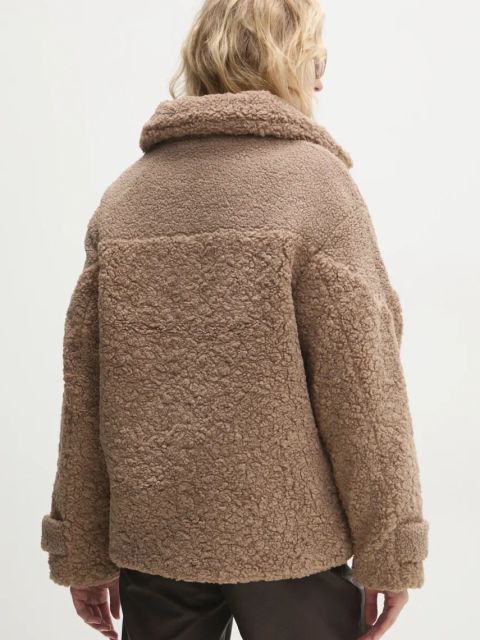 Answear.LAB kurtka damska kolor beżowy przejściowa oversize