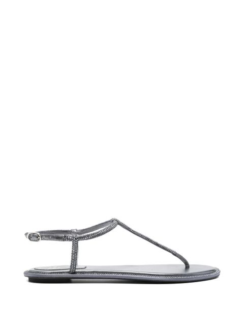 René Caovilla Diana embellished t-strap sandals - Silver - zdjęcie produktu nr 1