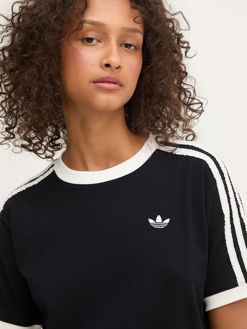 adidas Originals t-shirt Ruffle 3S Tee damski kolor czarny KC8819