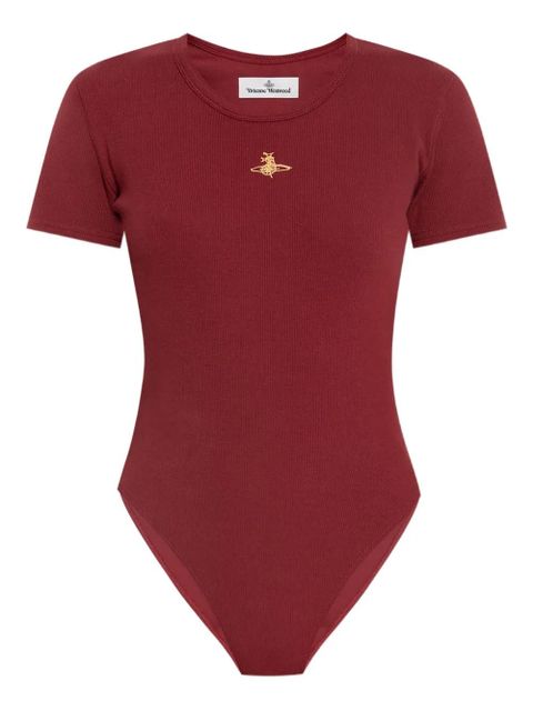 Vivienne Westwood Orb-embellished ribbed bodysuit - Red - zdjęcie produktu nr 1