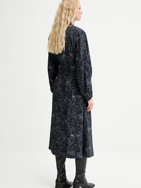 MUNTHE sukienka GITALU kolor granatowy maxi rozkloszowana 253130625320