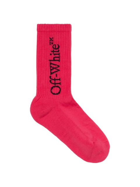 Off-White logo-detail mid calf socks - Red - zdjęcie produktu nr 1