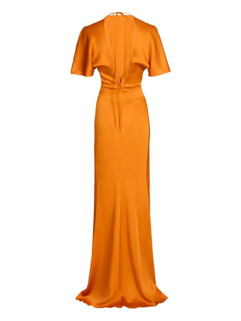 Victoria Beckham ruched maxi dress - Orange