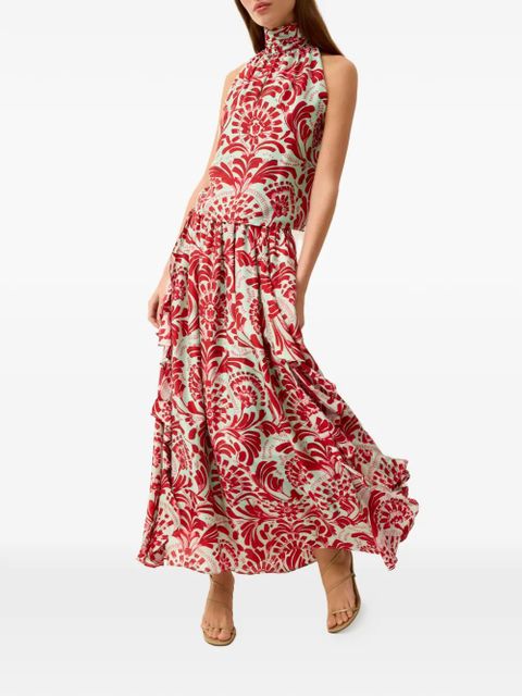 Marie Oliver Oaklen ruffled floral skirt - Red - zdjęcie produktu nr 2