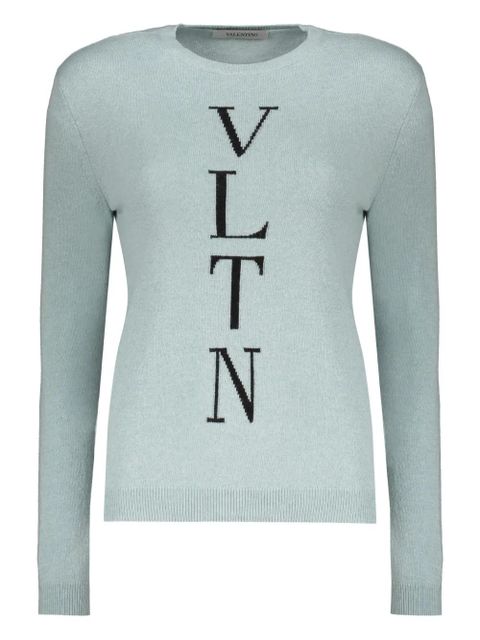 Valentino Garavani logo-detail crew-neck sweater - Blue - zdjęcie produktu nr 1