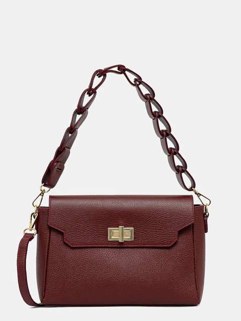 Answear.LAB torebka skórzana kolor bordowy - zdjęcie produktu nr 1