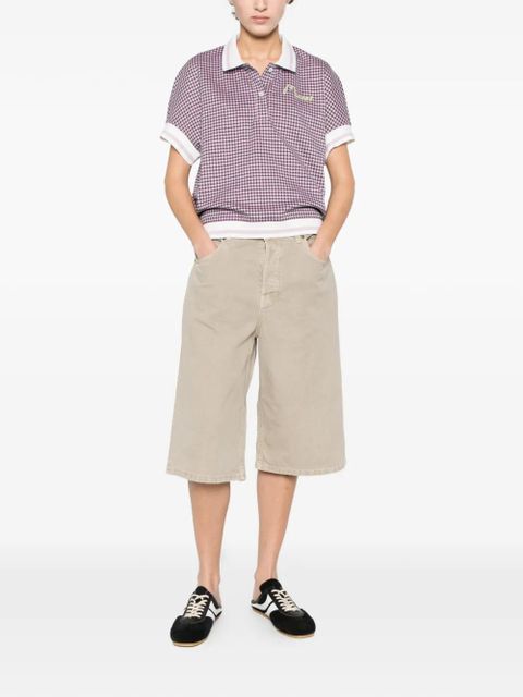 Marni check embroidery polo top - Pink - zdjęcie produktu nr 2