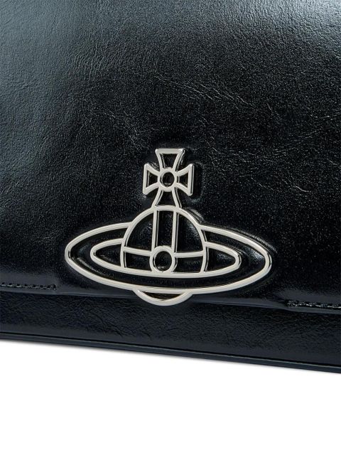 Vivienne Westwood medium Hazel orb-plaque leather shoulder bag - Black