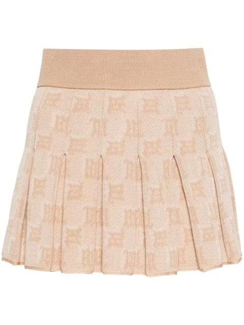 MISBHV monogram-jacquard pleated mini skirt - Neutrals - zdjęcie produktu nr 1
