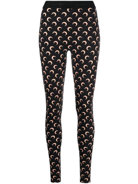 Marine Serre Fuseaux Moon printed leggings - Black - zdjęcie produktu nr 1