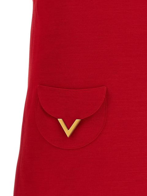 Valentino Garavani logo-detail mini dress - Red
