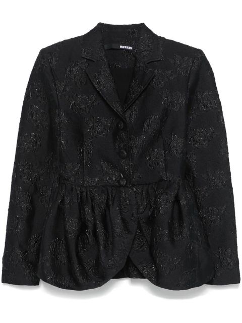 ROTATE BIRGER CHRISTENSEN cloqué-effect draped-detailing blazer - Black - zdjęcie produktu nr 1