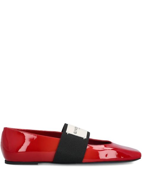 Givenchy logo-strap ballet flats - Red