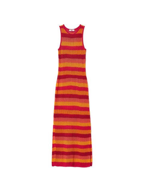TWINSET striped knit midi dress - Red - zdjęcie produktu nr 1