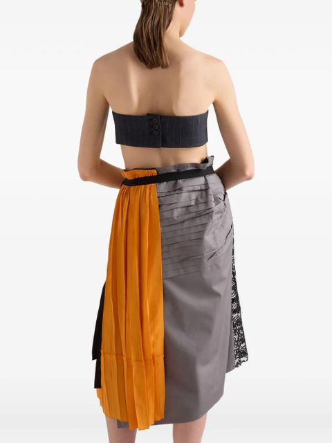 Prada patchwork ribbon-detail skirt - Orange