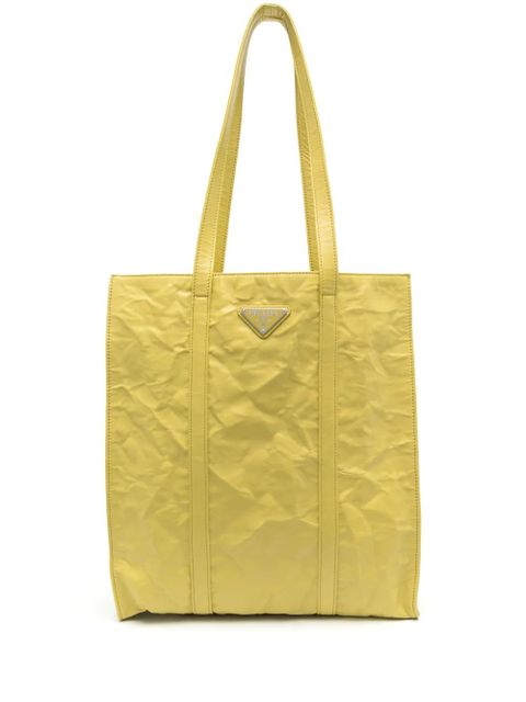 Prada logo-plaque tote bag - Yellow - zdjęcie produktu nr 1