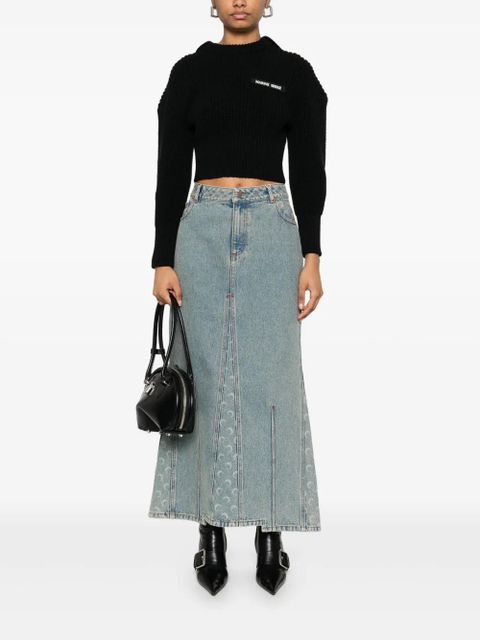 Marine Serre Half Cardigan knit sweater - Black - zdjęcie produktu nr 2