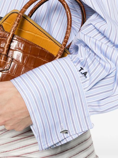 The Attico striped-pattern mini dress - Blue