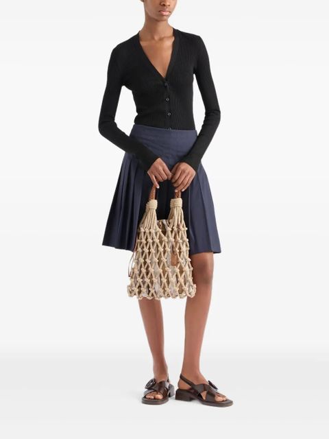 Prada ribbed-knit cardigan - Black - zdjęcie produktu nr 2