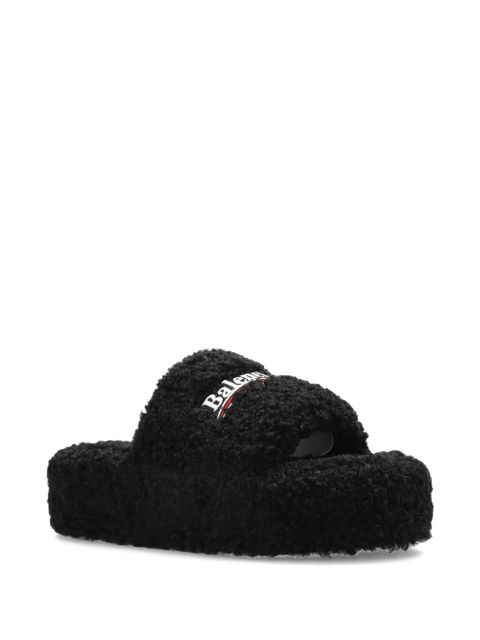 Balenciaga logo-embroidered platform sandals - 1096