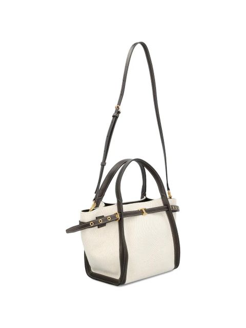 Tod's T buckle canvas tote bag - Neutrals
