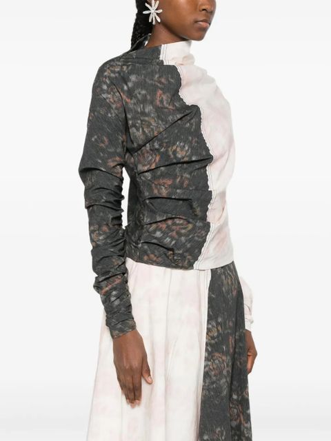 GANNI gathered panelled blouse - Neutrals